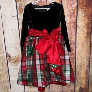 Rare Editions Girls size 6 Black and Red Plaid Formal Dress